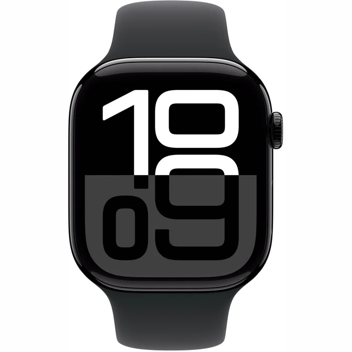 Viedpulkstenis Apple Watch Series 10 GPS 46mm Jet Black Aluminium Case with Black Sport Band - M/L [Mazlietots]